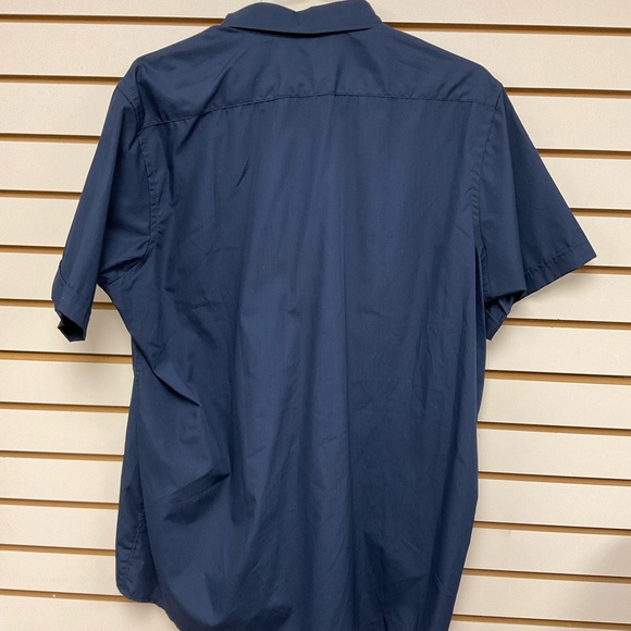 Autom Tailored Apparel Short Sleeve 17 1/2 Tab Collar Blue - Picture 2 of 5